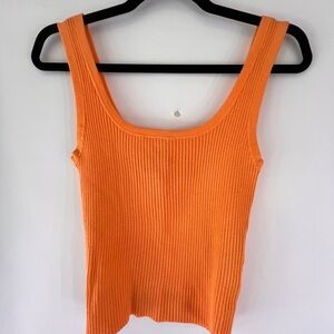 Divided H & M Orange Ribbed Tank Crop Top NWT Women’s Medium Summer Beach Boho